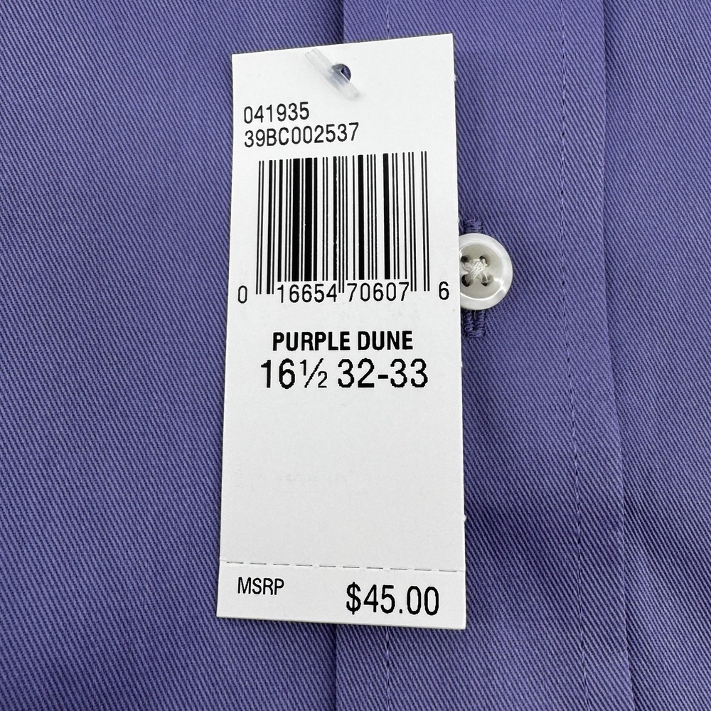 Donald J. Trump Dress Shirt Mens 16.5 32-33 Purple Dune Contrast Collar Twill - Picture 4 of 7